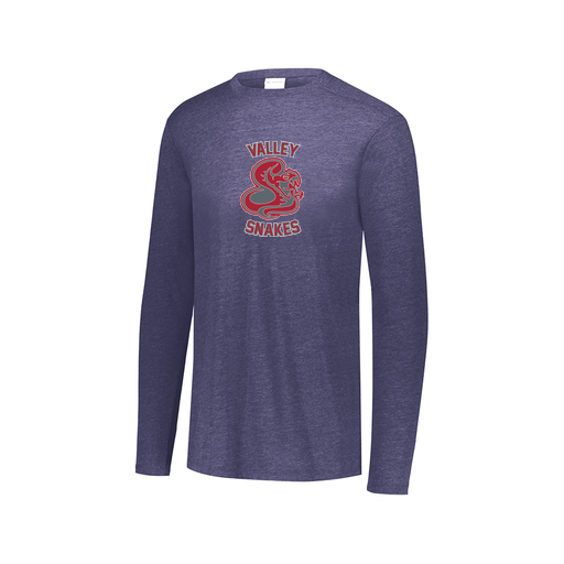[FTLCUBNV-AXS-LOGO2] Decker Men's Tri-Blend T-Shirt - Long Sleeve (Adult XS, Navy, Logo 2)