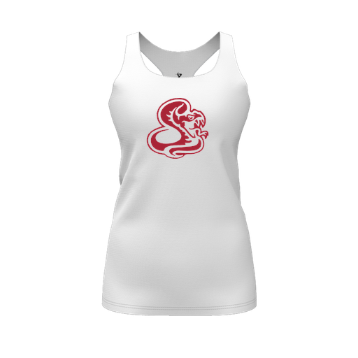 [FT0TRBWH-FYS-LOGO1] Decker Racerback Tank Top (Female Youth S, White, Logo 1)