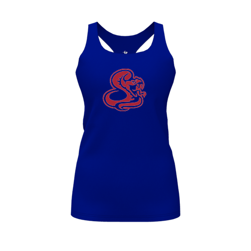 [FT0TRBRY-FYS-LOGO1] Decker Racerback Tank Top (Female Youth S, Royal, Logo 1)