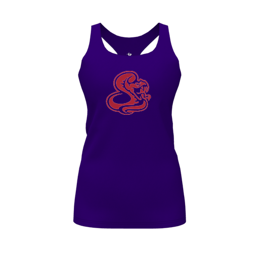 [FT0TRBPP-FYS-LOGO1] Decker Racerback Tank Top (Female Youth S, Purple, Logo 1)